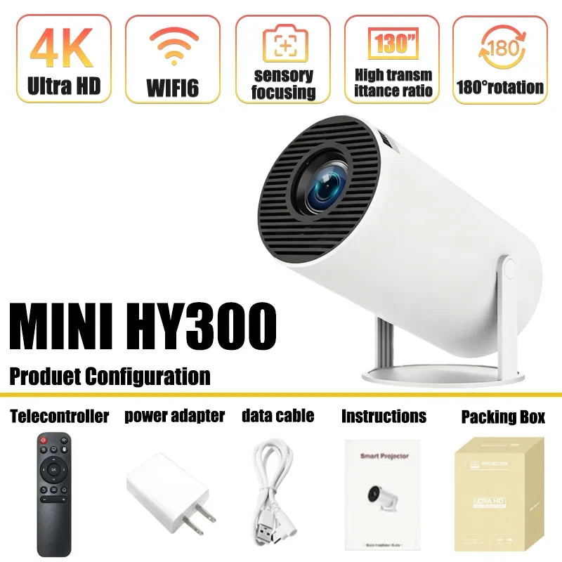 Mini Smart Projector — 4K WiFi & Bluetooth Portable Home Cinema