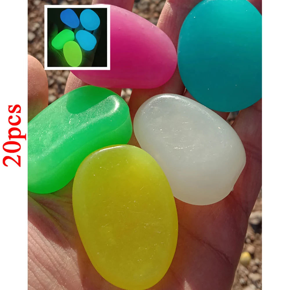 Glow-in-the-Dark Garden Pebbles (20 Pack)