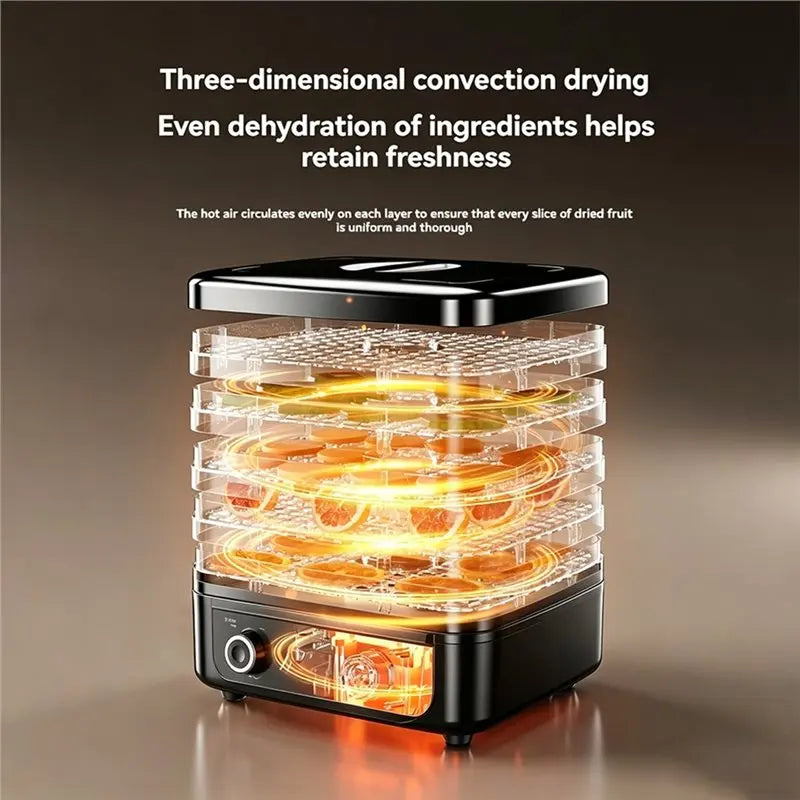 B98A-5-Tier Food Dehydrator Machine 160W Dryer Adjustable Timer & Temperature For Drying Fruits Herbs Jerky