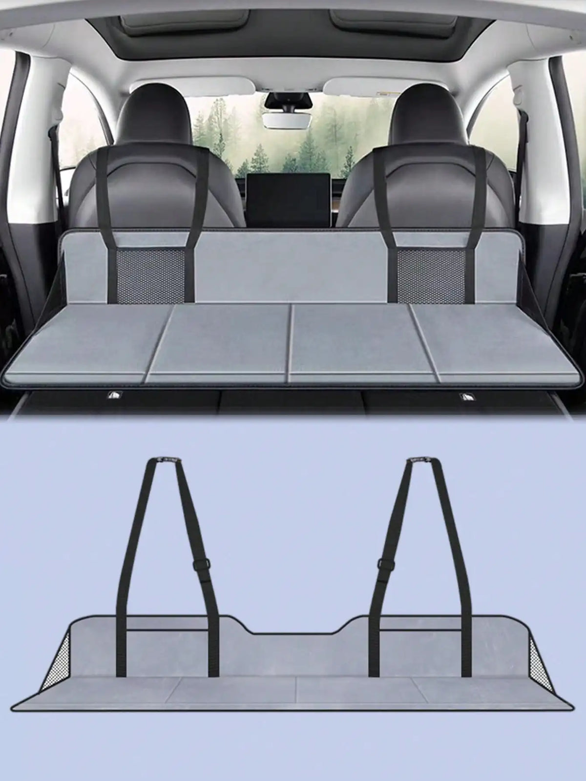 Car Bed Extender – Foldable Sleep Pad for Camping, Road Trips & Overnight Travel