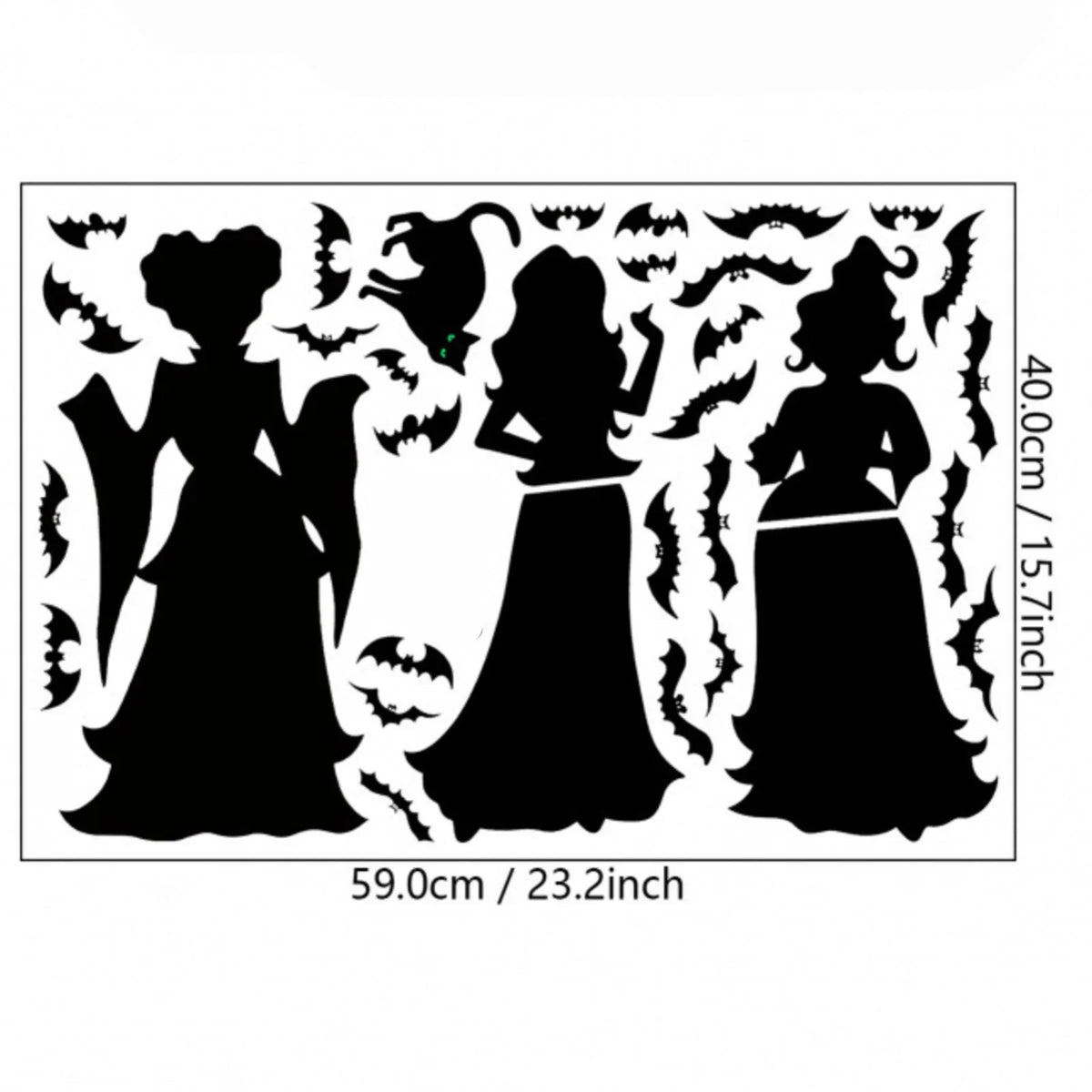 Witch & Bat Window Stickers