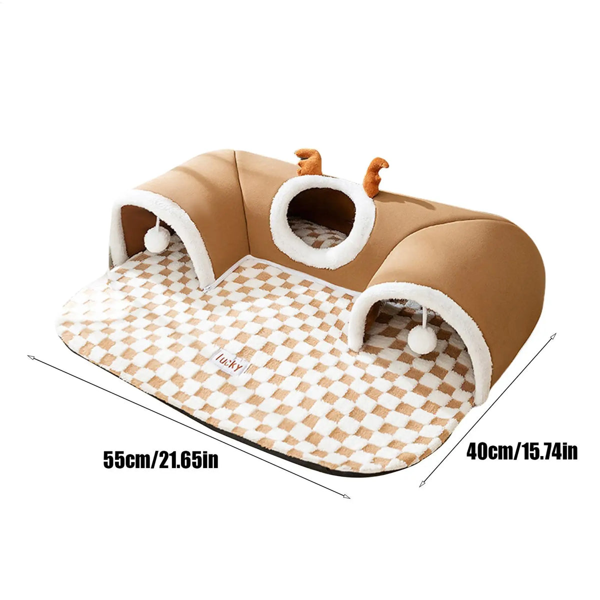 Cat Bed & Play Tunnel – Warm Corner Hideaway, Foldable & Washable