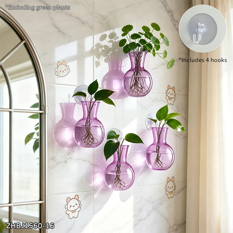 Half-Moon Wall-Mounted Glass Vase & Mini Fish Bowl
