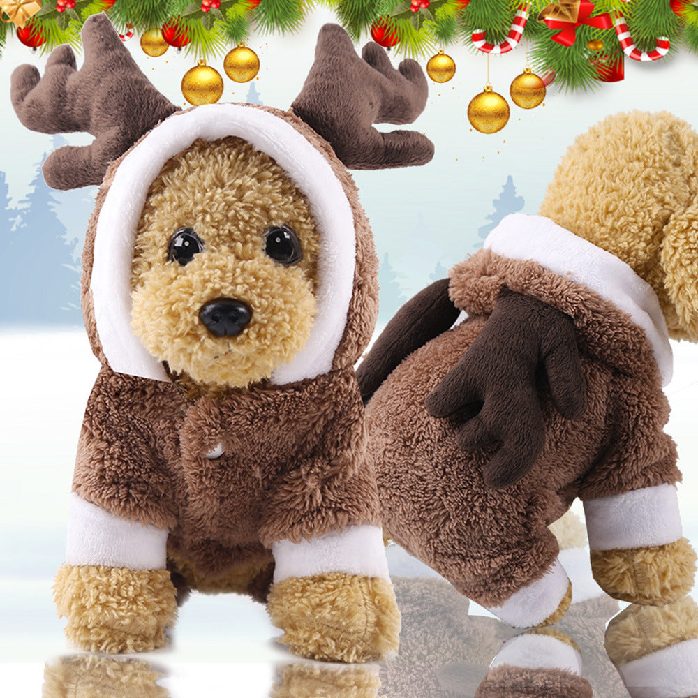 Pet Dog & Cat Cartoon Costume Coat — Warm Four-Legged Winter Clothes