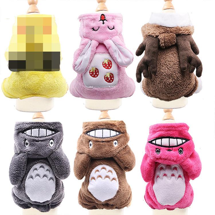 Pet Dog & Cat Cartoon Costume Coat — Warm Four-Legged Winter Clothes