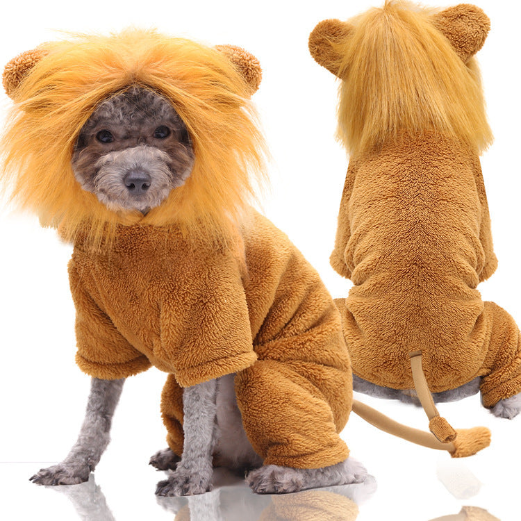 Pet Dog & Cat Cartoon Costume Coat — Warm Four-Legged Winter Clothes