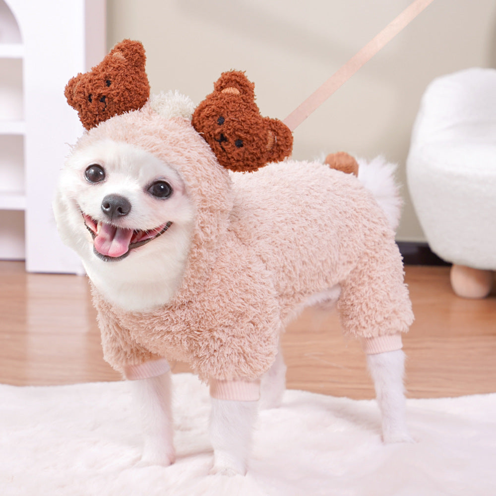 Pet Dog & Cat Cartoon Costume Coat — Warm Four-Legged Winter Clothes