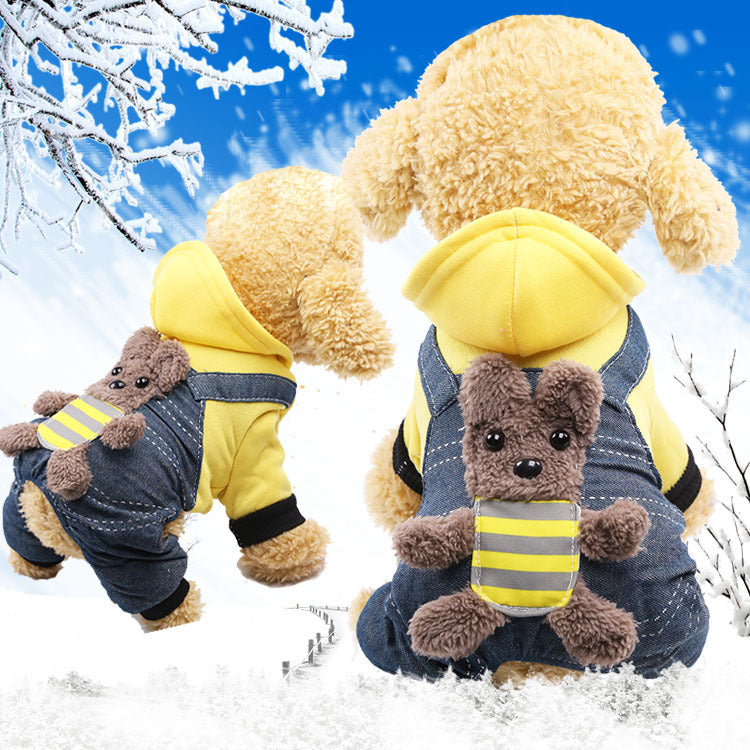 Pet Dog & Cat Cartoon Costume Coat — Warm Four-Legged Winter Clothes