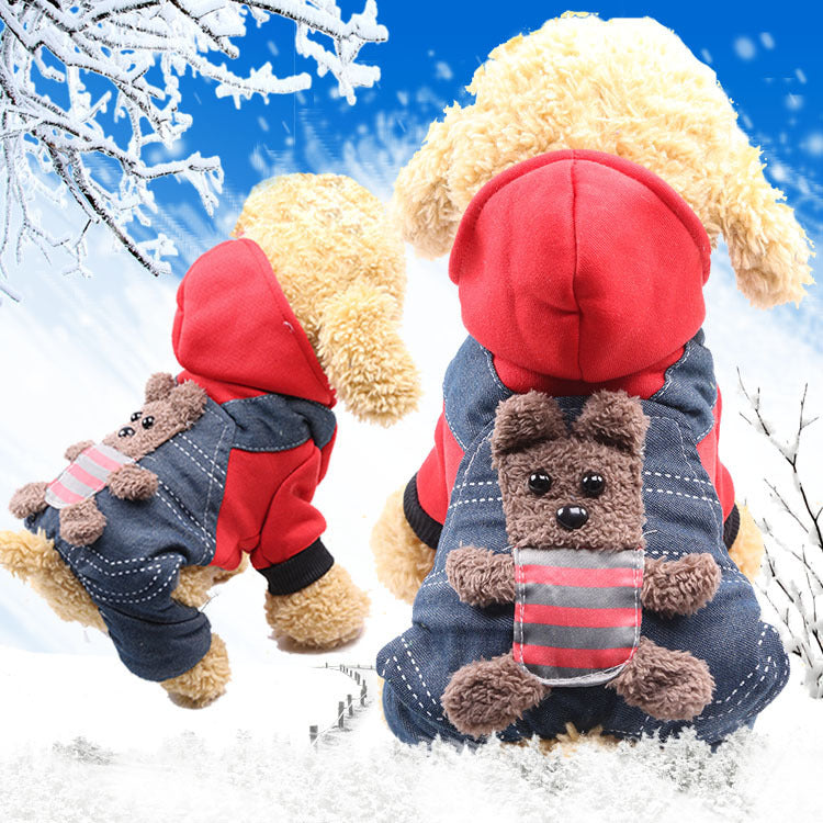 Pet Dog & Cat Cartoon Costume Coat — Warm Four-Legged Winter Clothes