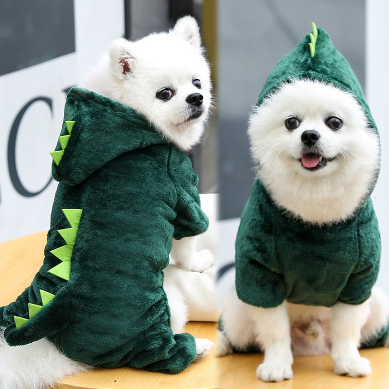 Pet Dog & Cat Cartoon Costume Coat — Warm Four-Legged Winter Clothes