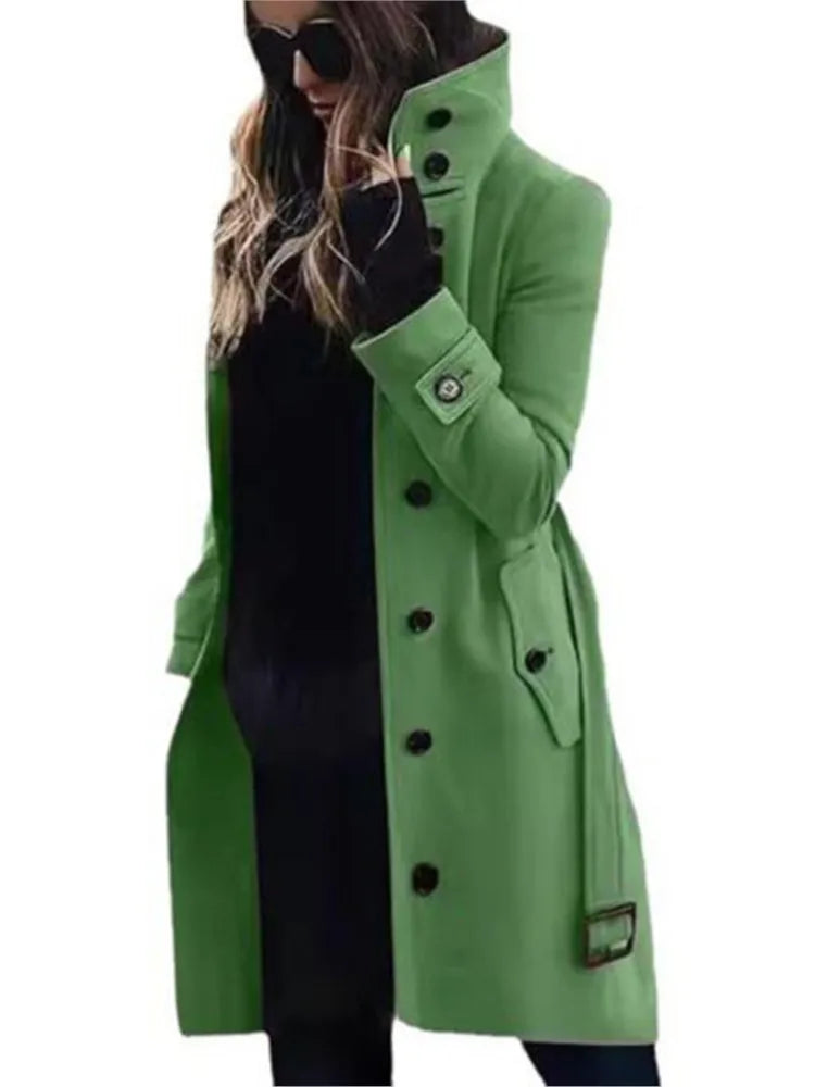 Women's Long Wool-Blend Winter Coat