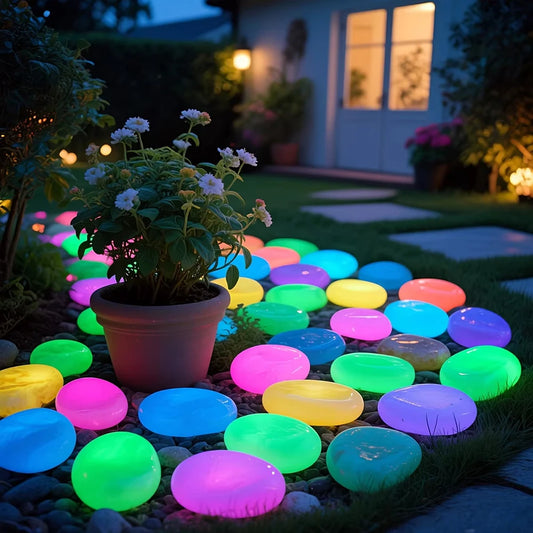 Glow-in-the-Dark Garden Pebbles (20 Pack)