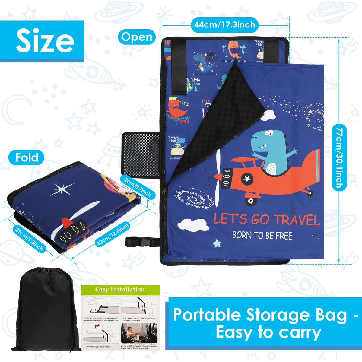 Kids Airplane Seat Extender & Footrest Hammock – Portable Travel Bed for Toddlers