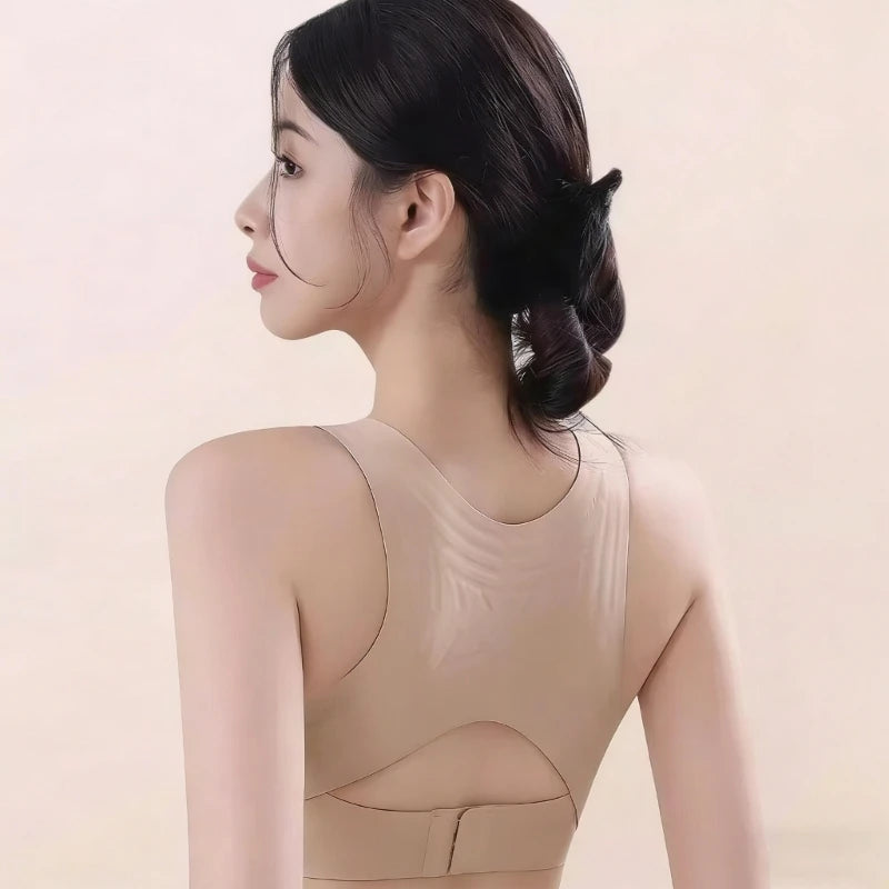 Women's Front Closure Postures Bra Full Coverage Back Support Everyday Wireless Comfortable Unpadded Cup