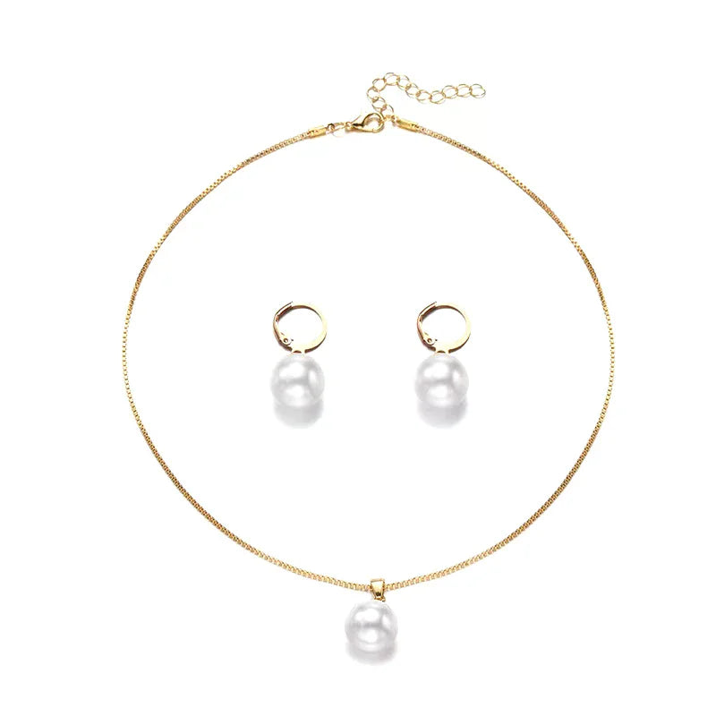 Elegant Pearl Jewelry Set – Necklace & Earrings for Wedding, Party & Daily Wear