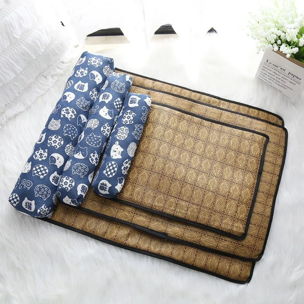 Pet Cooling Mat for Dogs & Cats – Washable, Foldable & Breathable with Pillow