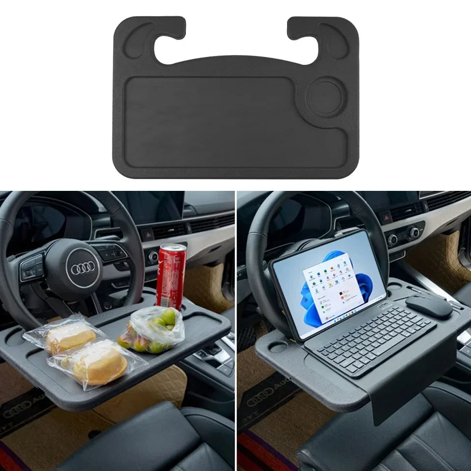 Car Steering Wheel Desk – Portable In-Car Dining & Laptop Tray Table