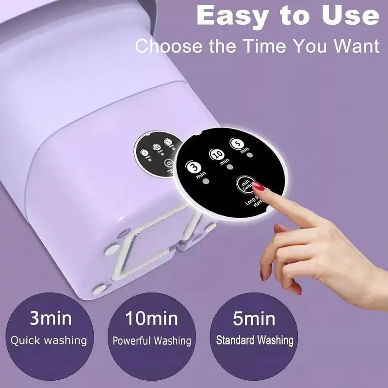 8L Portable Washing Machine Mini Washer Foldable Washer Small Spin Dryer, Deep Cleaning Of Underwear, Baby Clothes And Sock