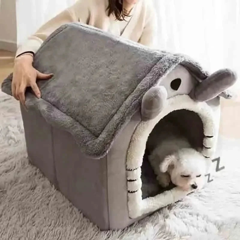 Indoor Pet Tent House – Soft Warm Dog & Cat Bed Kennel, Removable & Washable, S/M/L