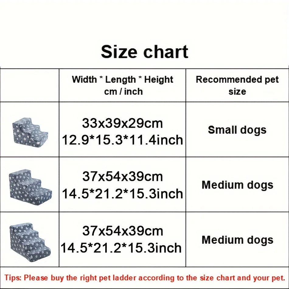 Foam Pet Stairs – Non-Slip 3/4 Step Ramp for Dogs & Cats with Joint Pain, Sofa & Bed
