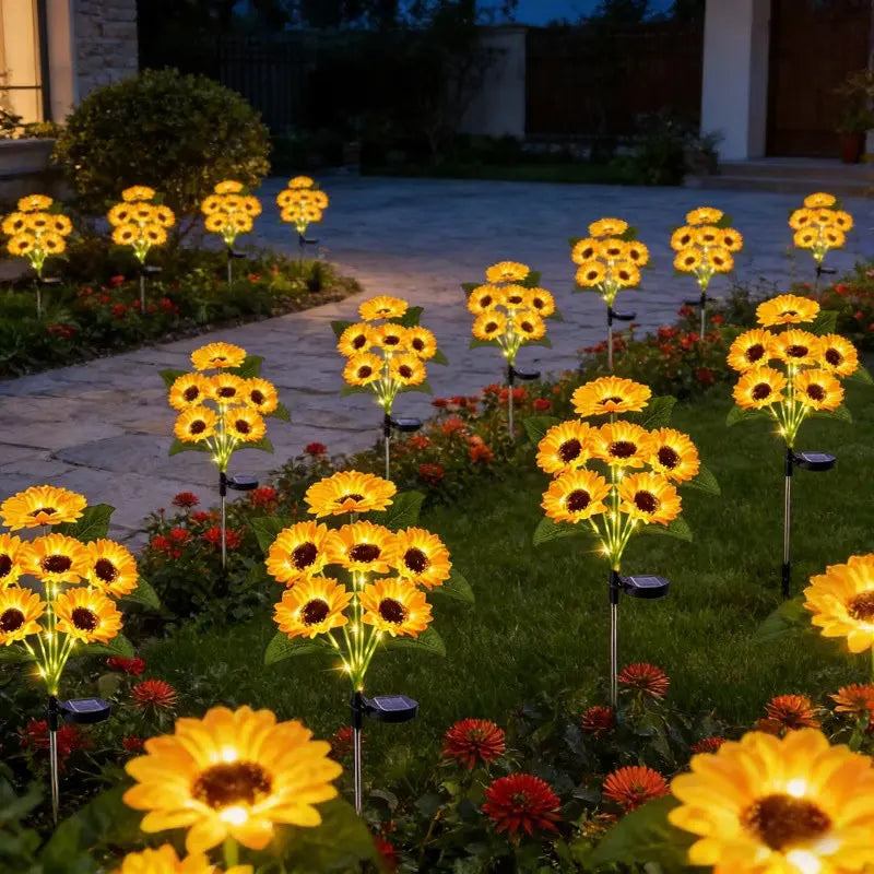 Solar Sunflower Garden Lights