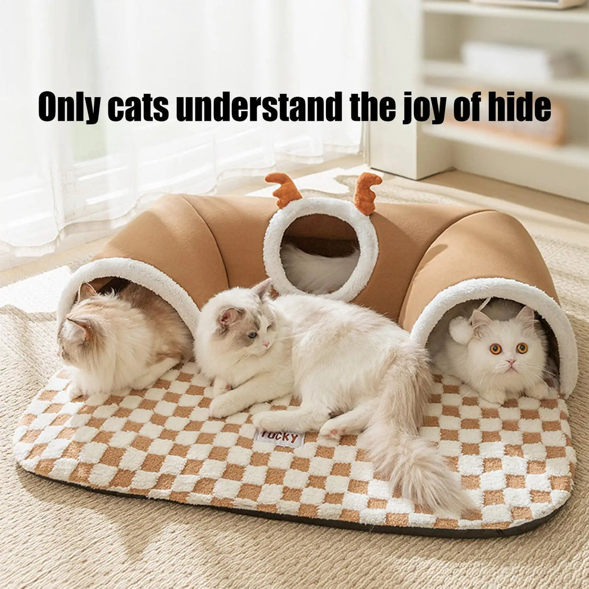 Cat Bed & Play Tunnel – Warm Corner Hideaway, Foldable & Washable