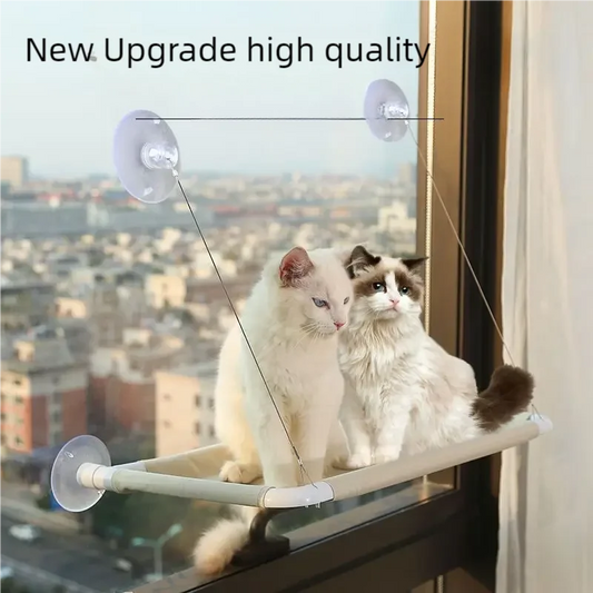 Cat Hammock Window Bed – Hanging Seat with Climbing Frame, Holds Up to 20kg