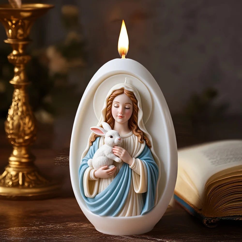 Jesus Horse Cylindrical Scented Candle Silicone Mold Wings Jesus Horse Galloped MoldS Jesus Angel Resin Plaster Mould