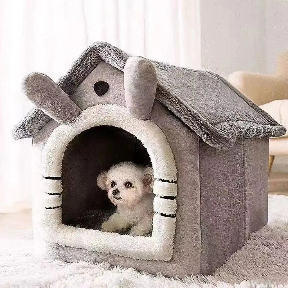 Indoor Pet Tent House – Soft Warm Dog & Cat Bed Kennel, Removable & Washable, S/M/L