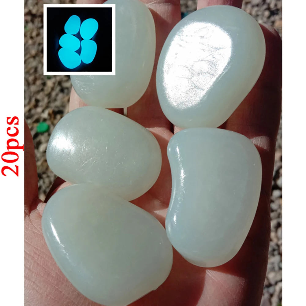 Glow-in-the-Dark Garden Pebbles (20 Pack)