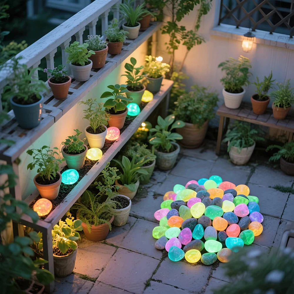 Glow-in-the-Dark Garden Pebbles (20 Pack)