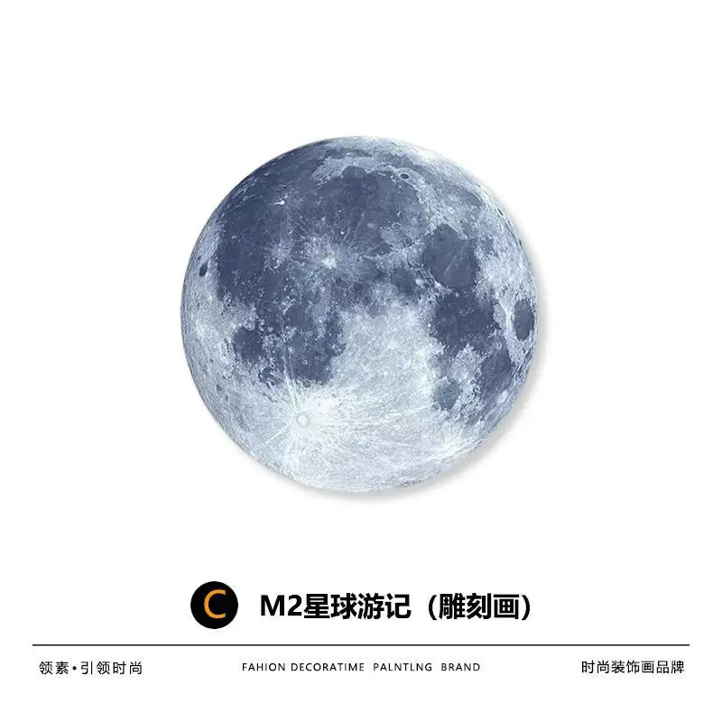 Moon Lamp Wall Art with Tree Silhouette