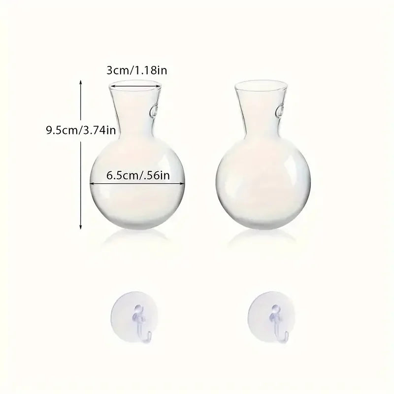 Half-Moon Wall-Mounted Glass Vase & Mini Fish Bowl