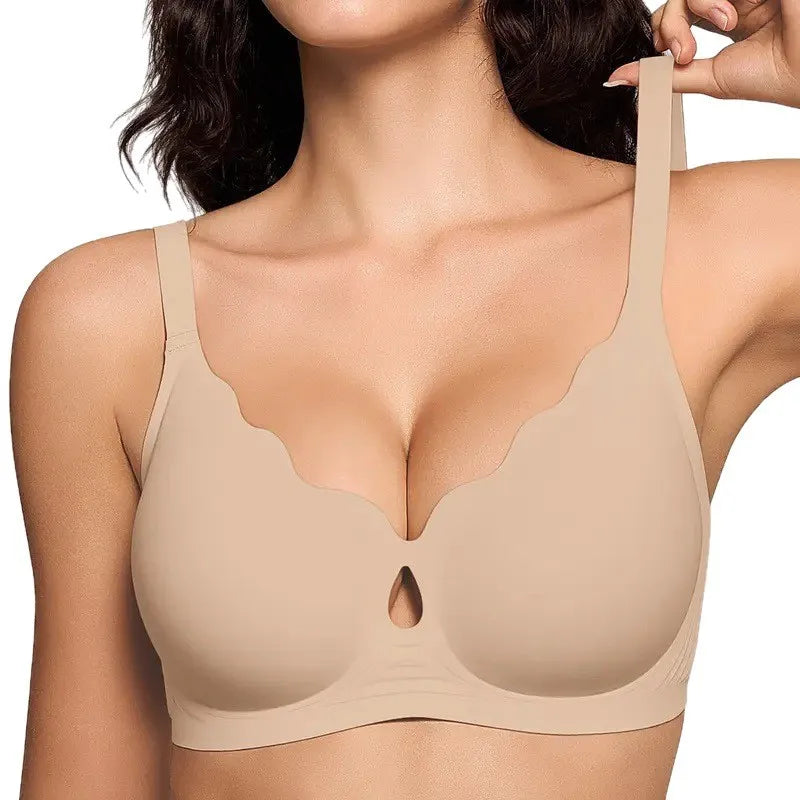 Wireless Bras for Women Wave Push Up No Underwire Bralettes Seamless Full Coverage Support Lift Everyday Bra