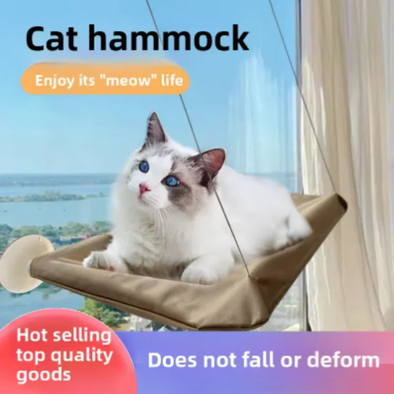 Cat Hammock Window Bed – Hanging Seat with Climbing Frame, Holds Up to 20kg