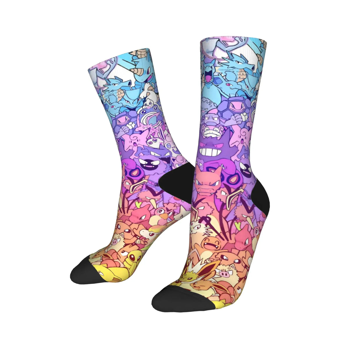 P-Pokemons Snorlax Socks Men Women Polyester Funny Happy  Socks Novelty Spring Summer Autumn Winter Middle Tube Stockings Gift