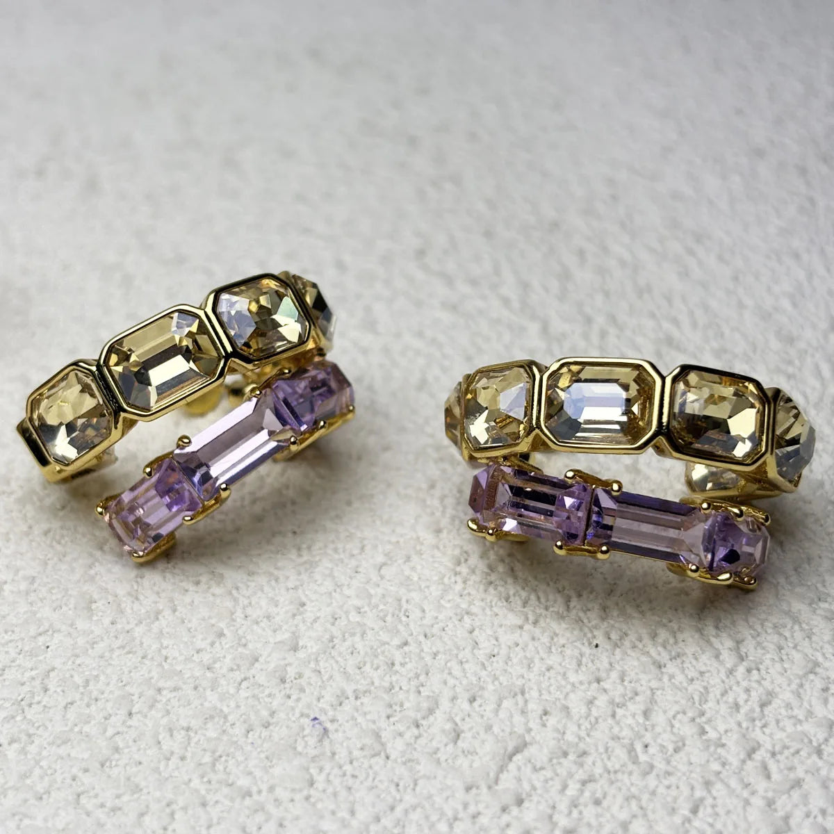 2026 New Fine Jewelry Set for Women Gold Geometric Zircon Crystal Necklace Bracelet Earrings Romantic Gift