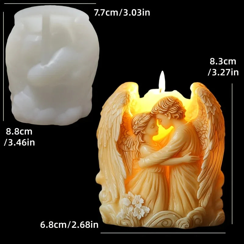 Jesus Horse Cylindrical Scented Candle Silicone Mold Wings Jesus Horse Galloped MoldS Jesus Angel Resin Plaster Mould