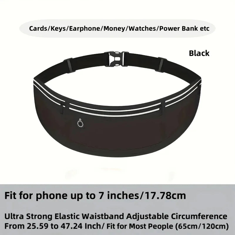 HTMCK Unisex Waist Bag Outdoor Sports Fanny Pack, Portable Mobile Phone Pouch for Running Gym Cycling Jogging