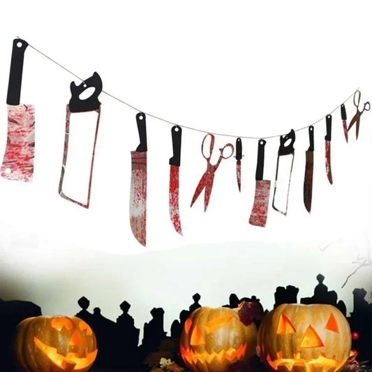 Bloody Weapons Halloween Garland