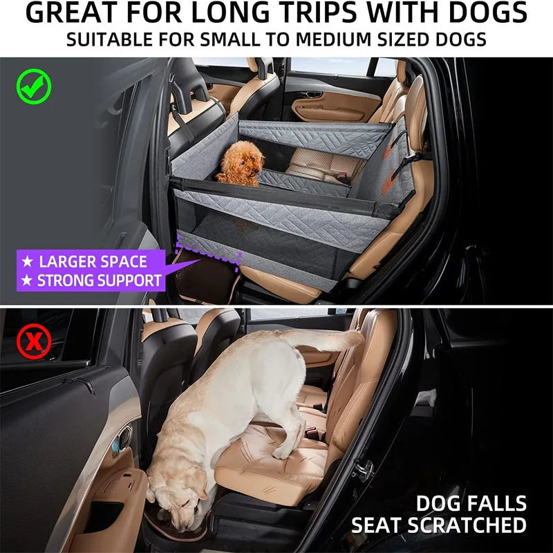 Waterproof Car Pet Seat Cover – Hammock Dog Mat with Hard Bottom & Mesh, All Sizes