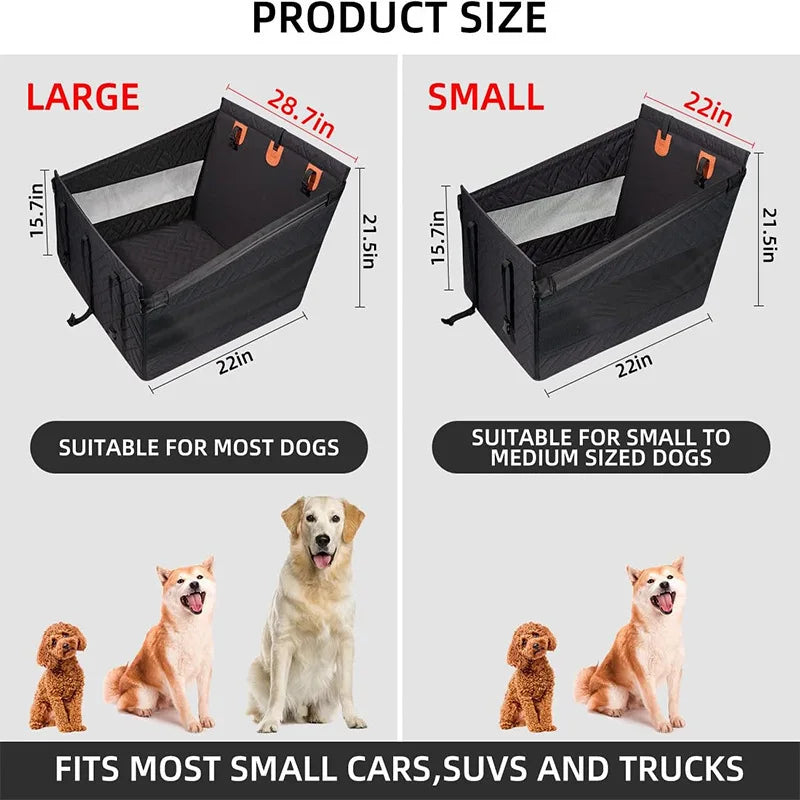 Waterproof Car Pet Seat Cover – Hammock Dog Mat with Hard Bottom & Mesh, All Sizes