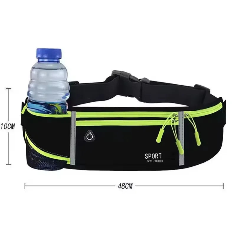 Running Waist Bag Sport Phone Bag Waterproof Reflective Comfortable Adjustable Wear Resistant Belt Bag for Women Men Cycling