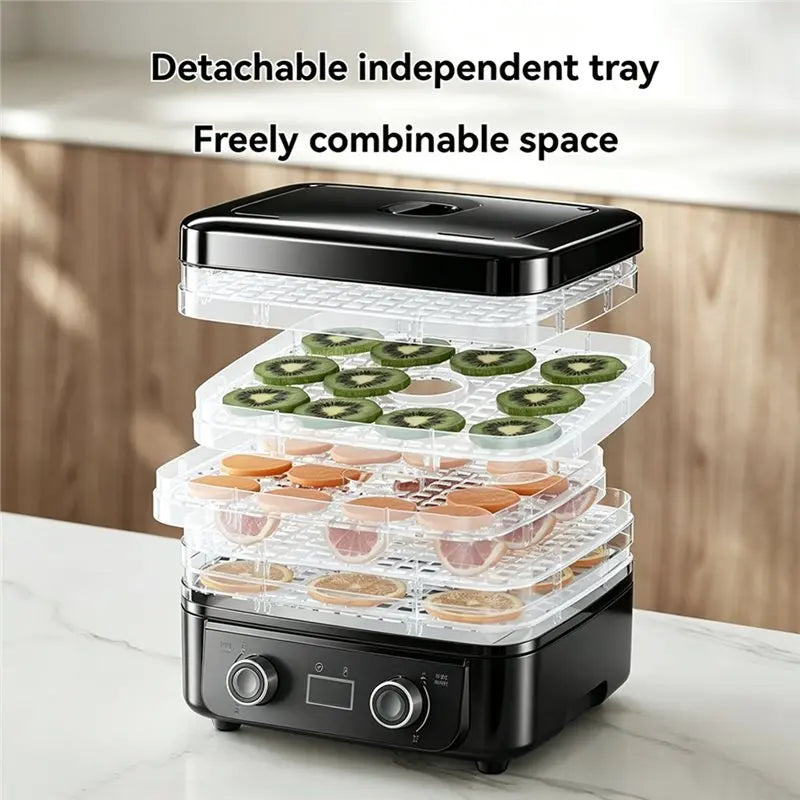 B98A-5-Tier Food Dehydrator Machine 160W Dryer Adjustable Timer & Temperature For Drying Fruits Herbs Jerky