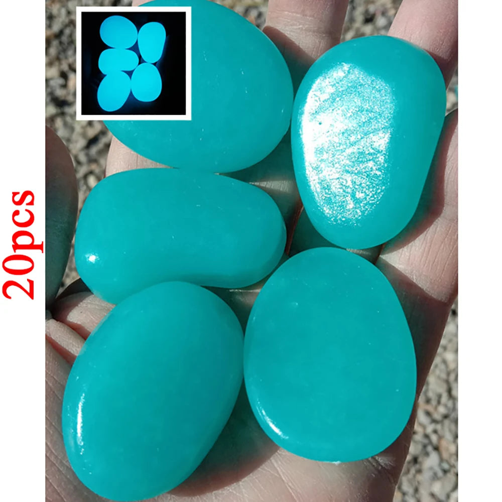 Glow-in-the-Dark Garden Pebbles (20 Pack)