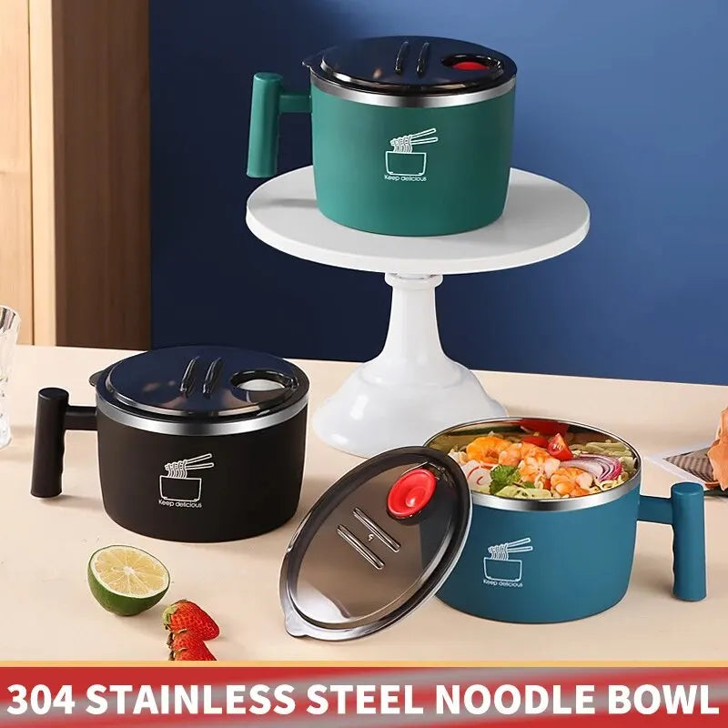 Stainless Steel Noodle Bowl with Lid