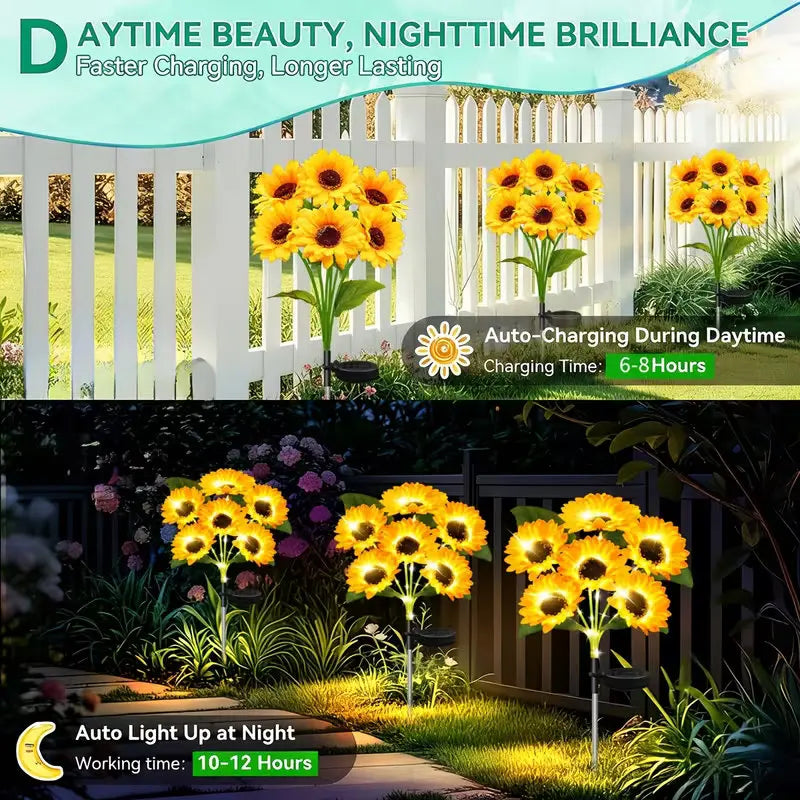 Solar Sunflower Garden Lights