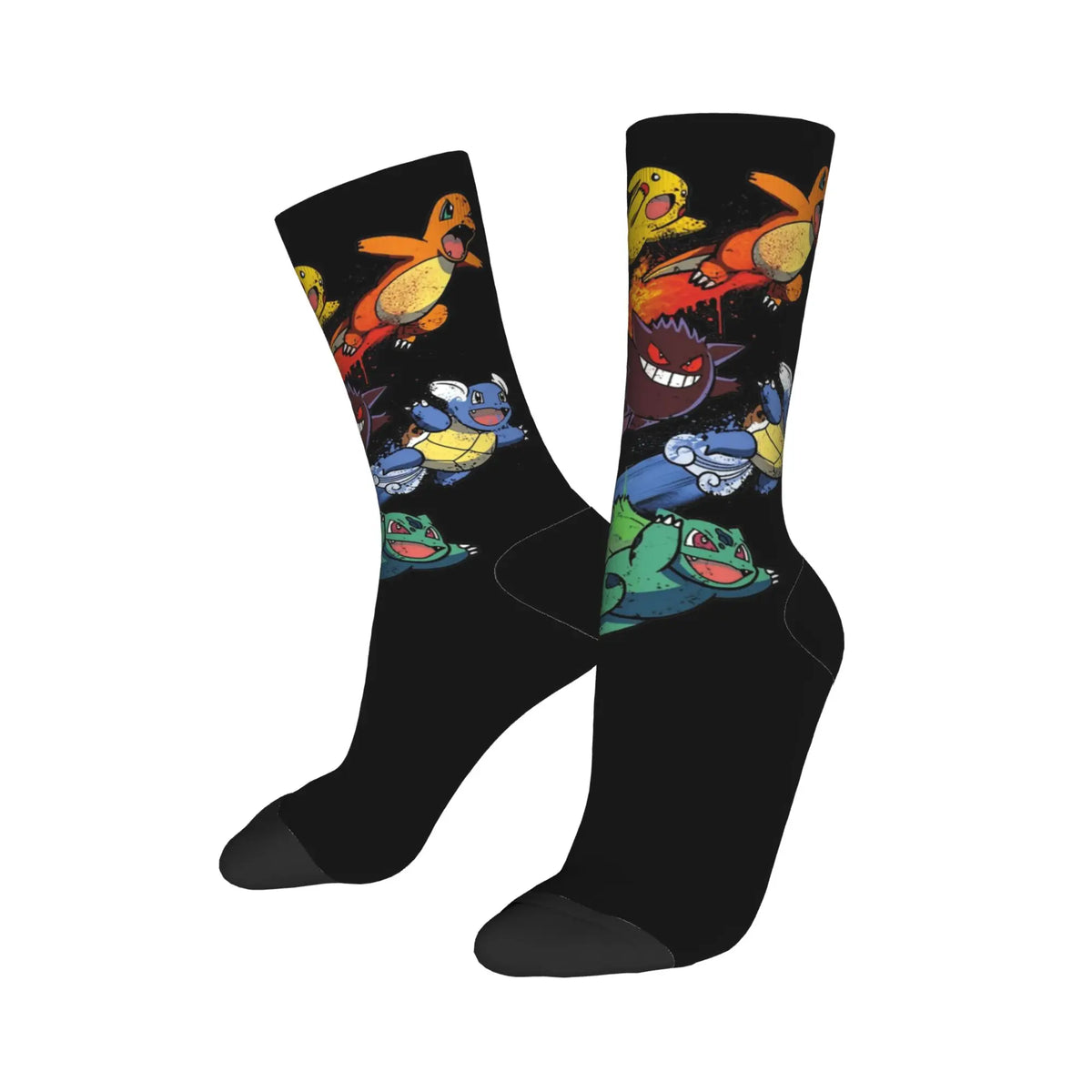 P-Pokemons Snorlax Socks Men Women Polyester Funny Happy  Socks Novelty Spring Summer Autumn Winter Middle Tube Stockings Gift