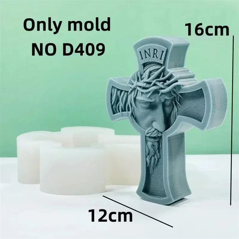 Jesus Horse Cylindrical Scented Candle Silicone Mold Wings Jesus Horse Galloped MoldS Jesus Angel Resin Plaster Mould