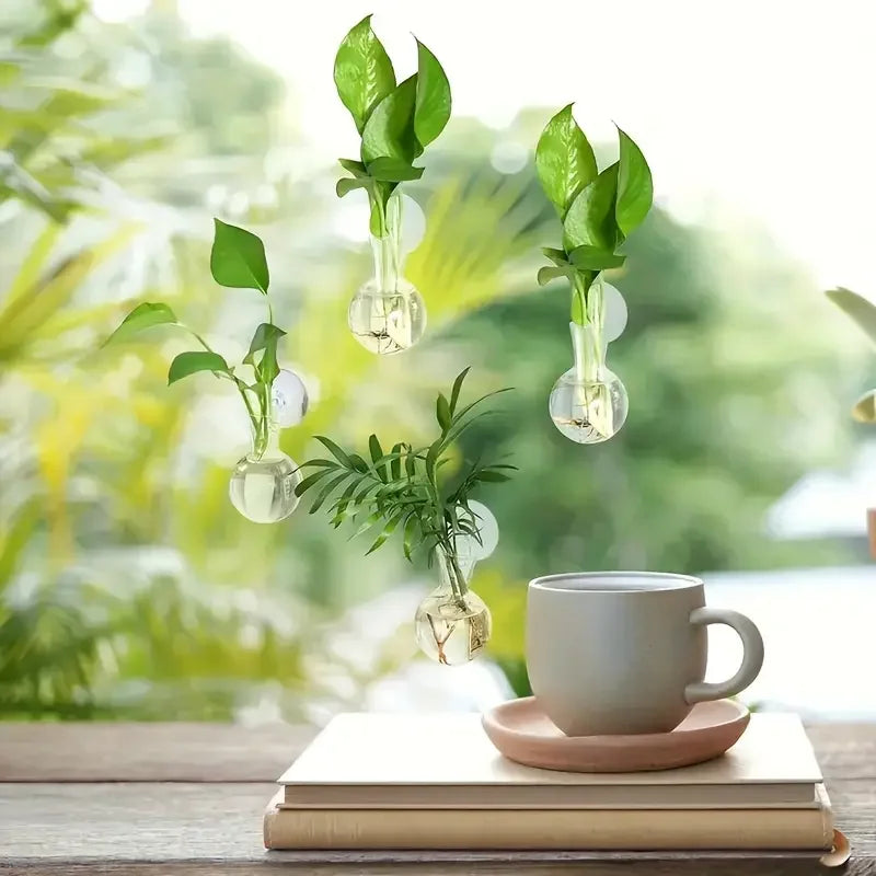 Half-Moon Wall-Mounted Glass Vase & Mini Fish Bowl